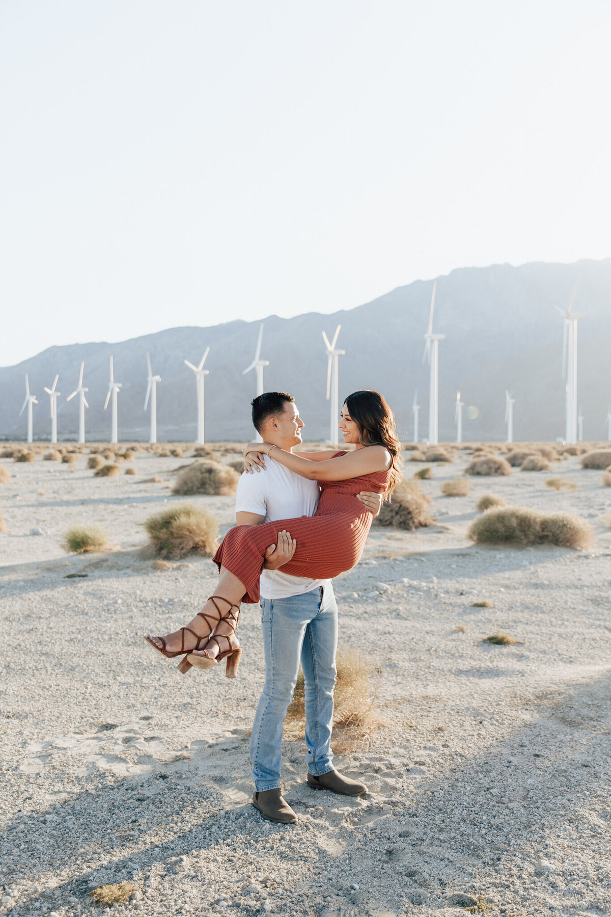 Palm Springs windmills engagement photos