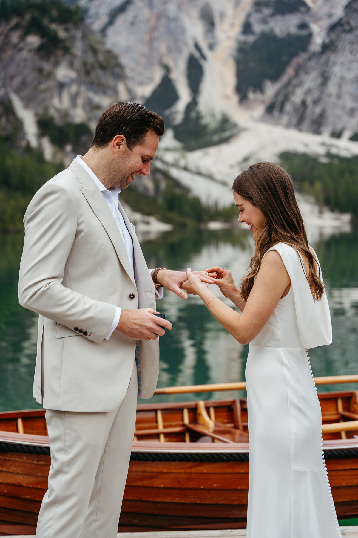 sweet couple romantic lake photo