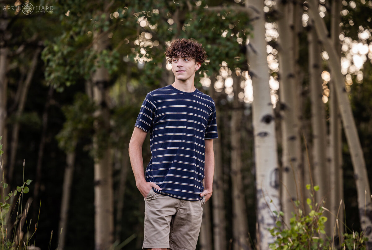 Evergreen Senior Portraits in the Woods in Colorado