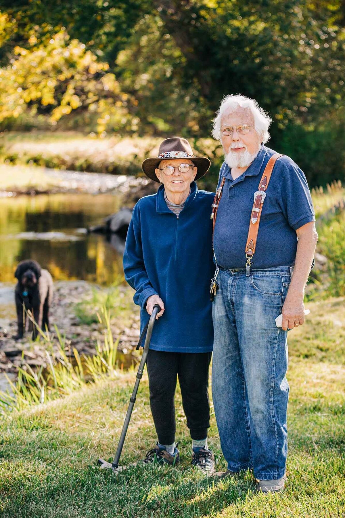 Elderly couple outside in Huson, Montana