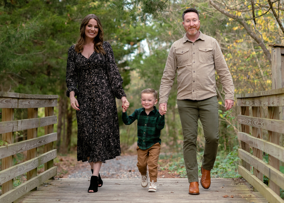 a family poses during a photo shoot in knoxville