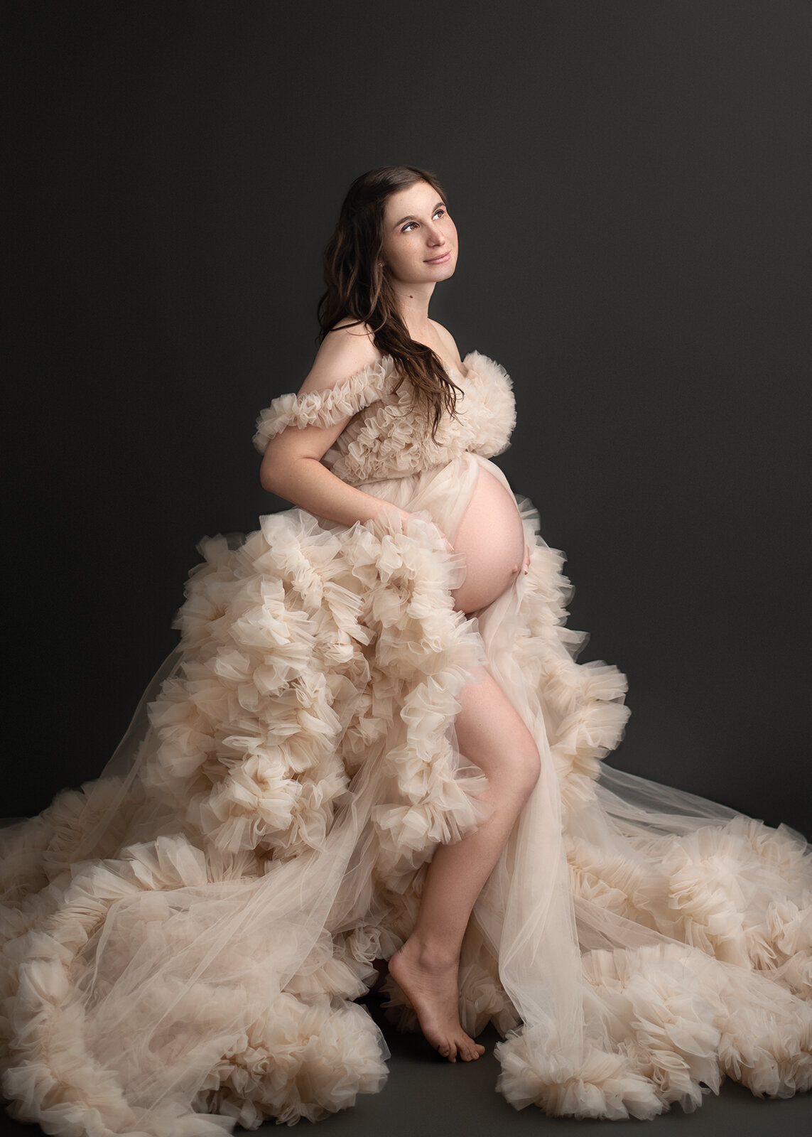 pregnant woman at her maternity photoshoot in St. Louis, Missouri