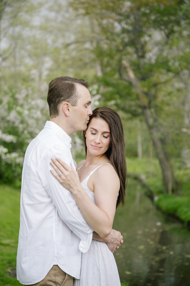 engaged couple in westfield park