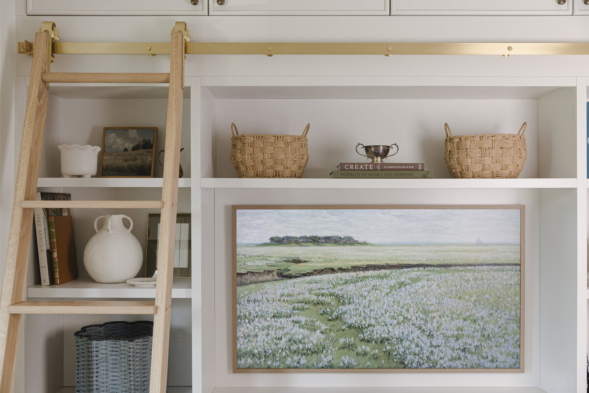 Living room bookshelves