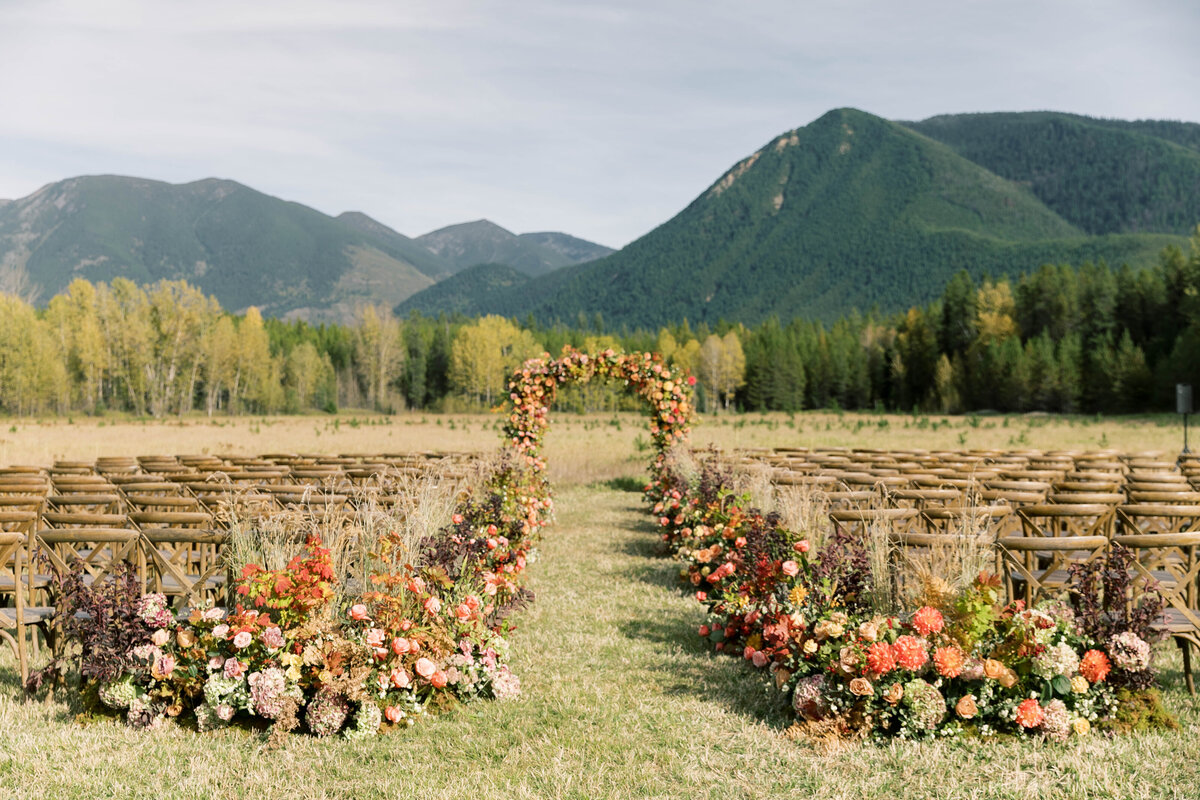 ceremony with mountain view