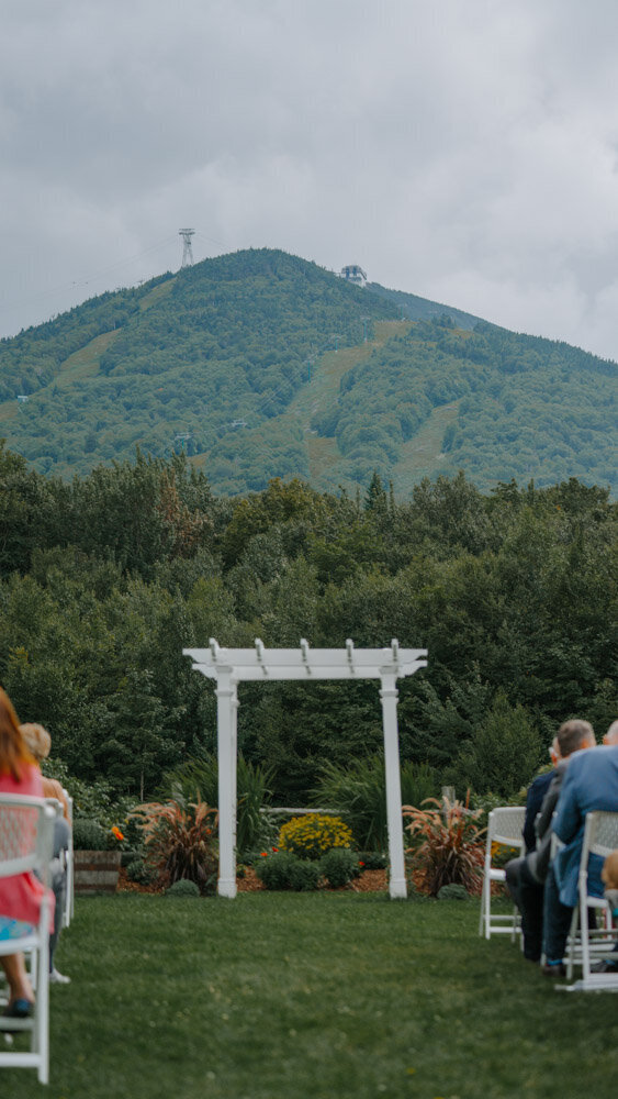 ceremony area at jay peak for a wedding