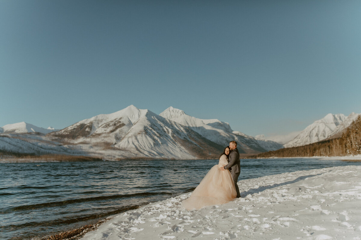 Glacier Park Winter Wedding Elopement