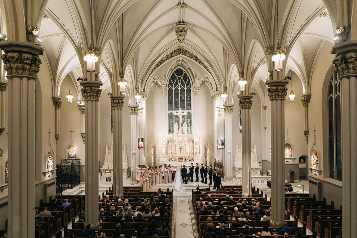 Large wedding ceremony at a historic church in Memphis