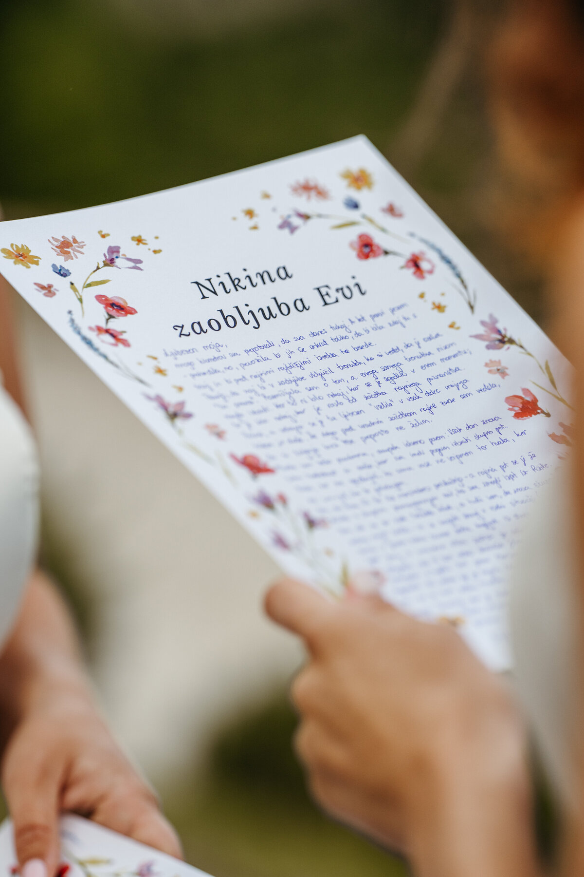 Lesbian couple exchanging vows Slovenia mountains