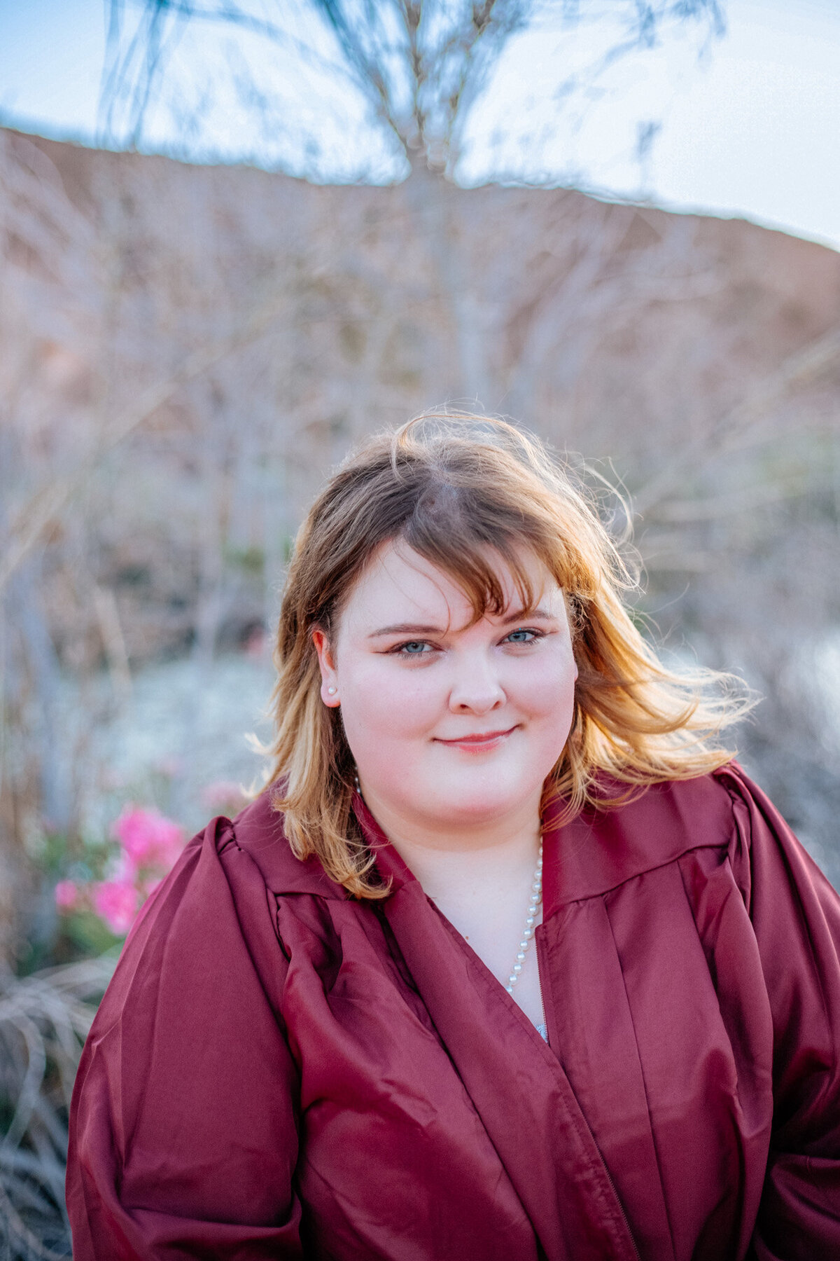 Girl in graduation gown in phoenix