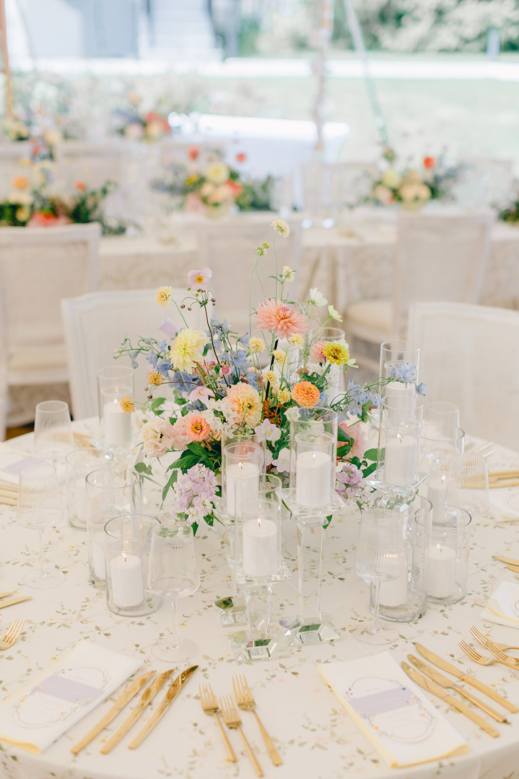 Colorful-wedding-centerpiece-forest-stream-club