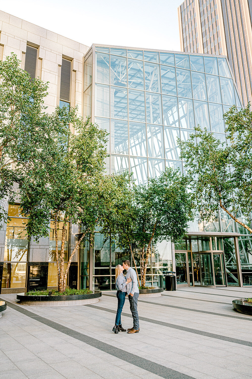 downtown omaha engagement session