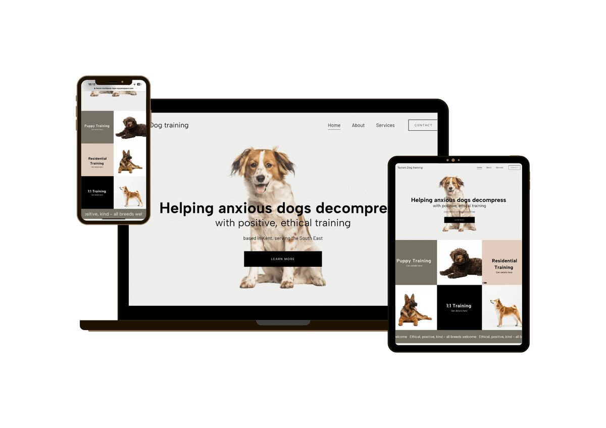 Dog trainer websites created by Helen Nuttall.