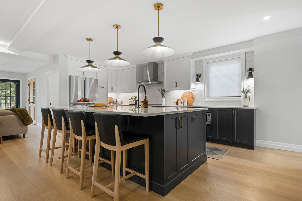 Final image of our ivory marble kitchen and interior design project.