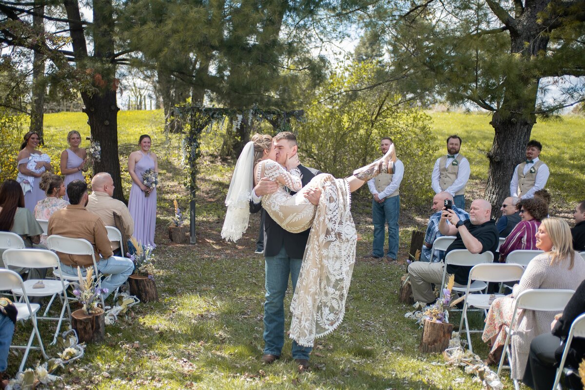 Romantic wedding couple close-up portrait