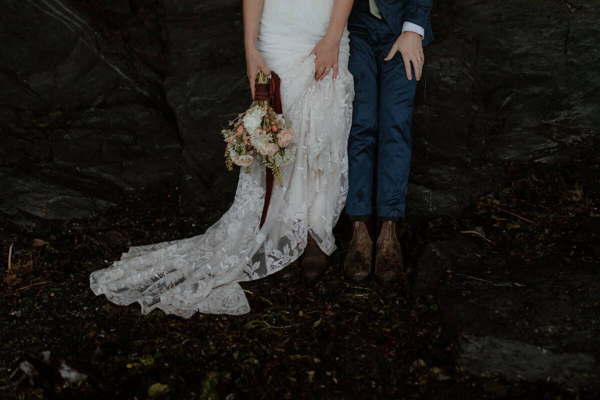 Bride and groom in boots