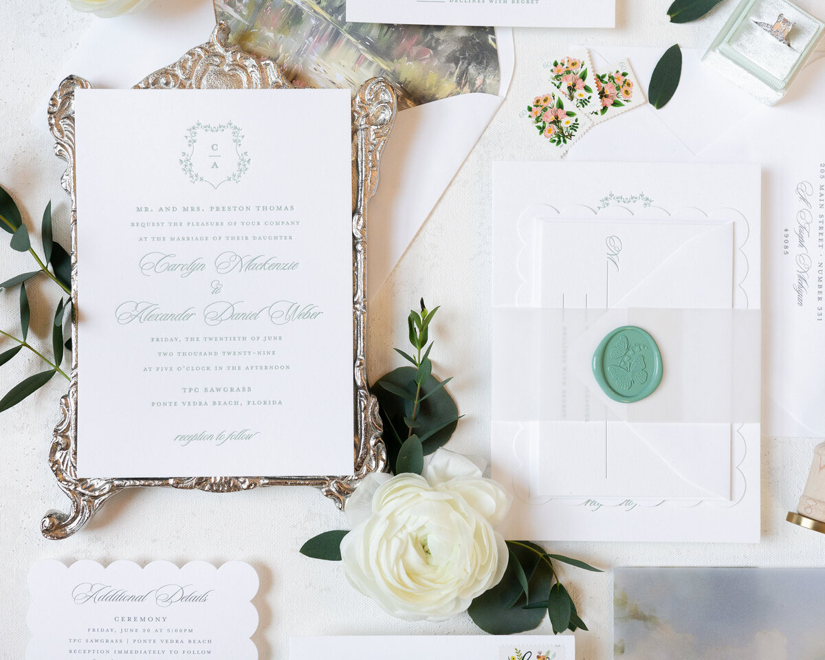 TPC Sawgrass wedding reception invitation suite