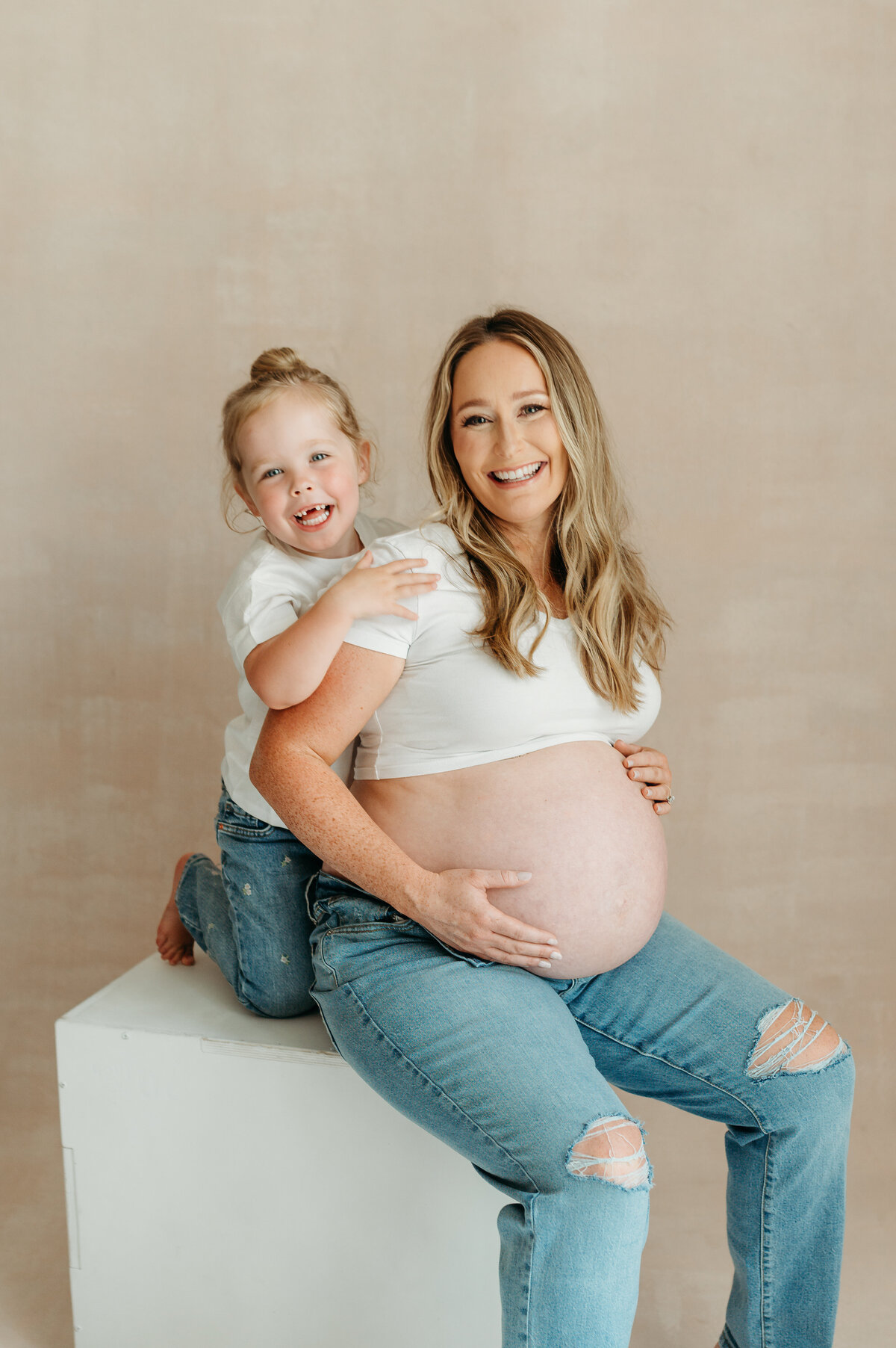 Pregnant Mom and Daughter