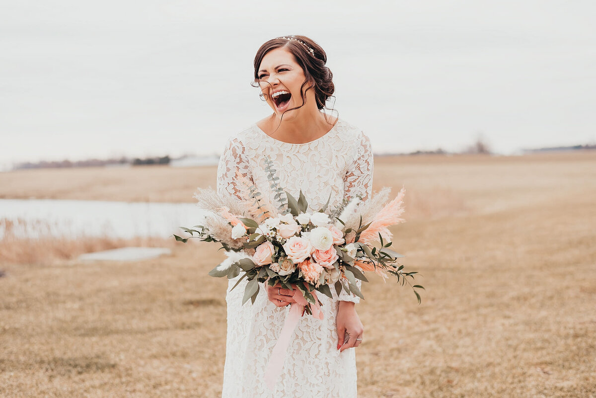 beautiful laughing bride