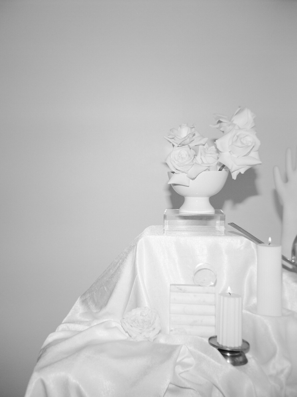 editorial film brand photos for Michigan florist, white flowers, design