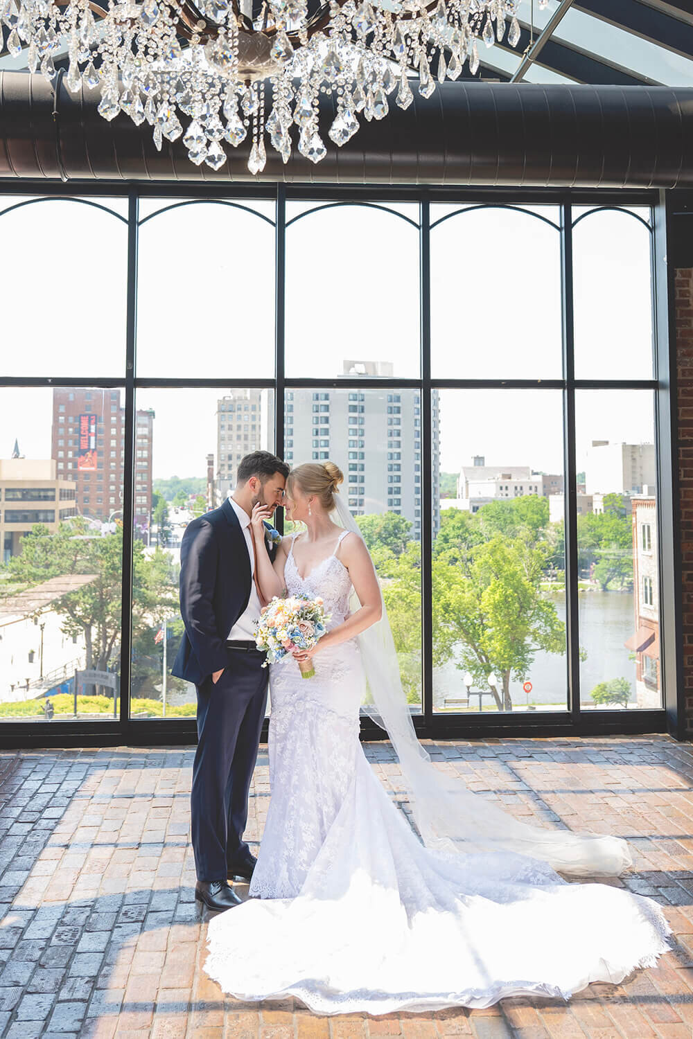 The Standard indoor windows romantic Rockford Wedding Photography