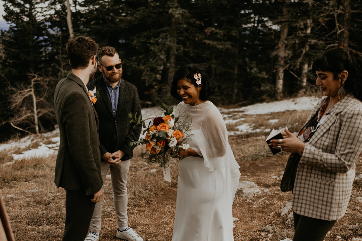 intimate elopement on top of the Sandia Mountains in Albuquerque