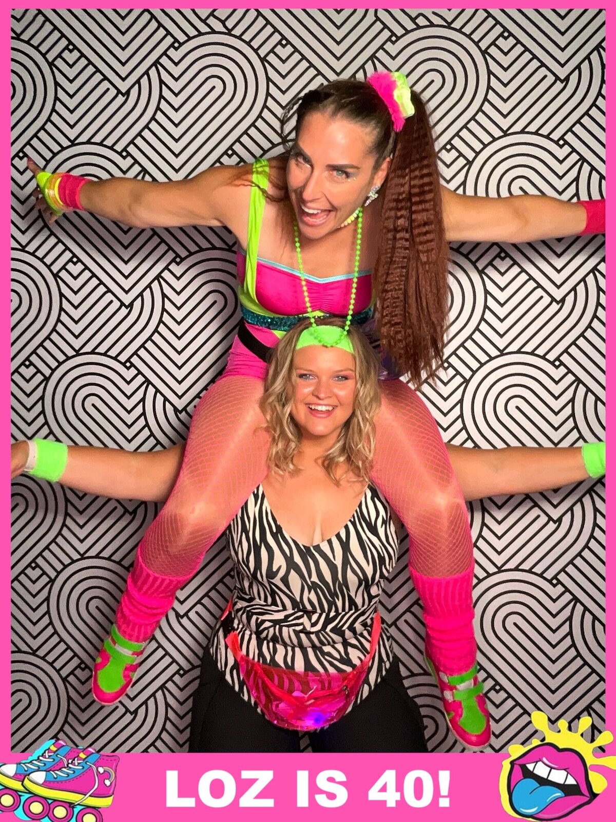 80s themed dress ups in a photo booth at a christchurch function