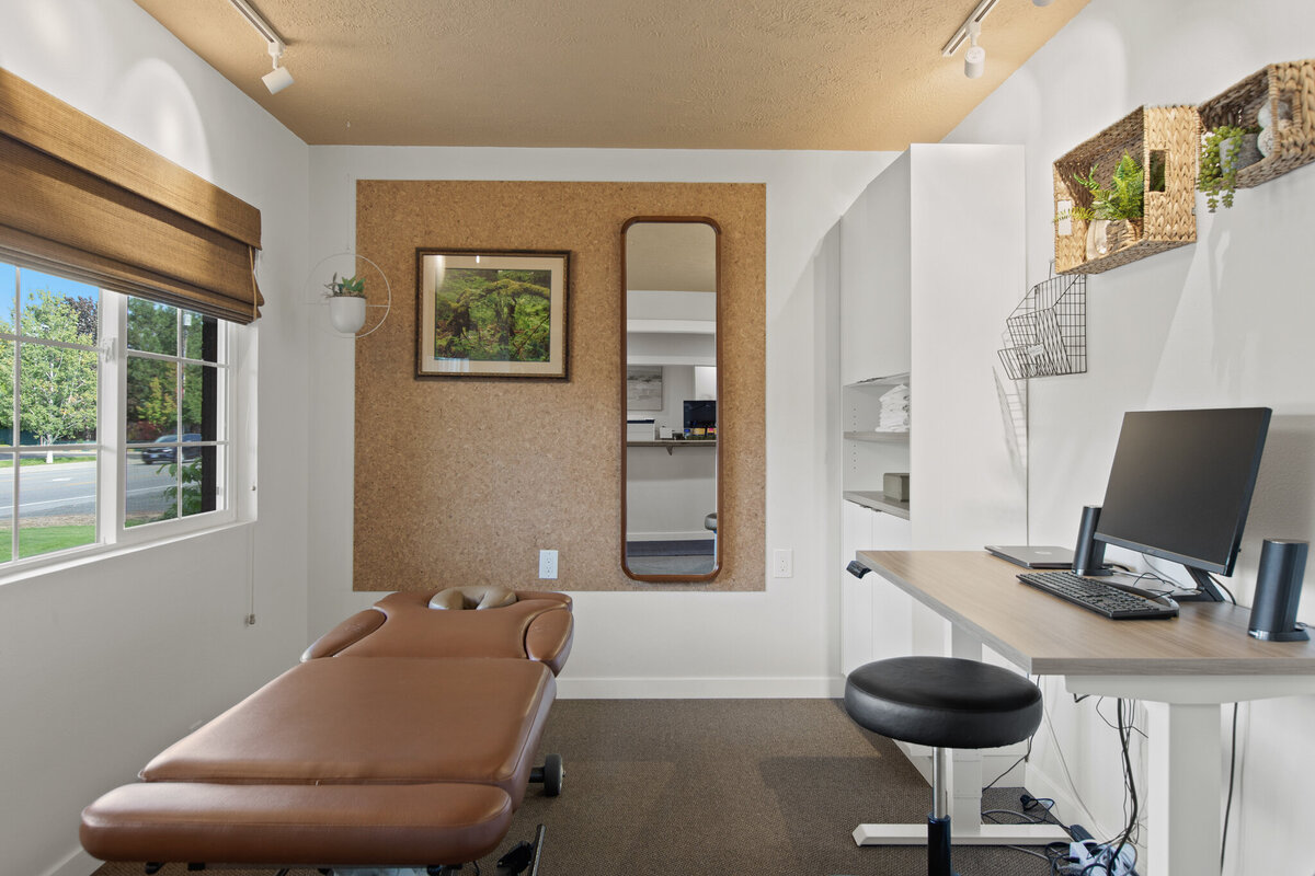 Bright, modern Synergy Clinic renovation project designed by Liberty Lake interior design firm Sarro Design.