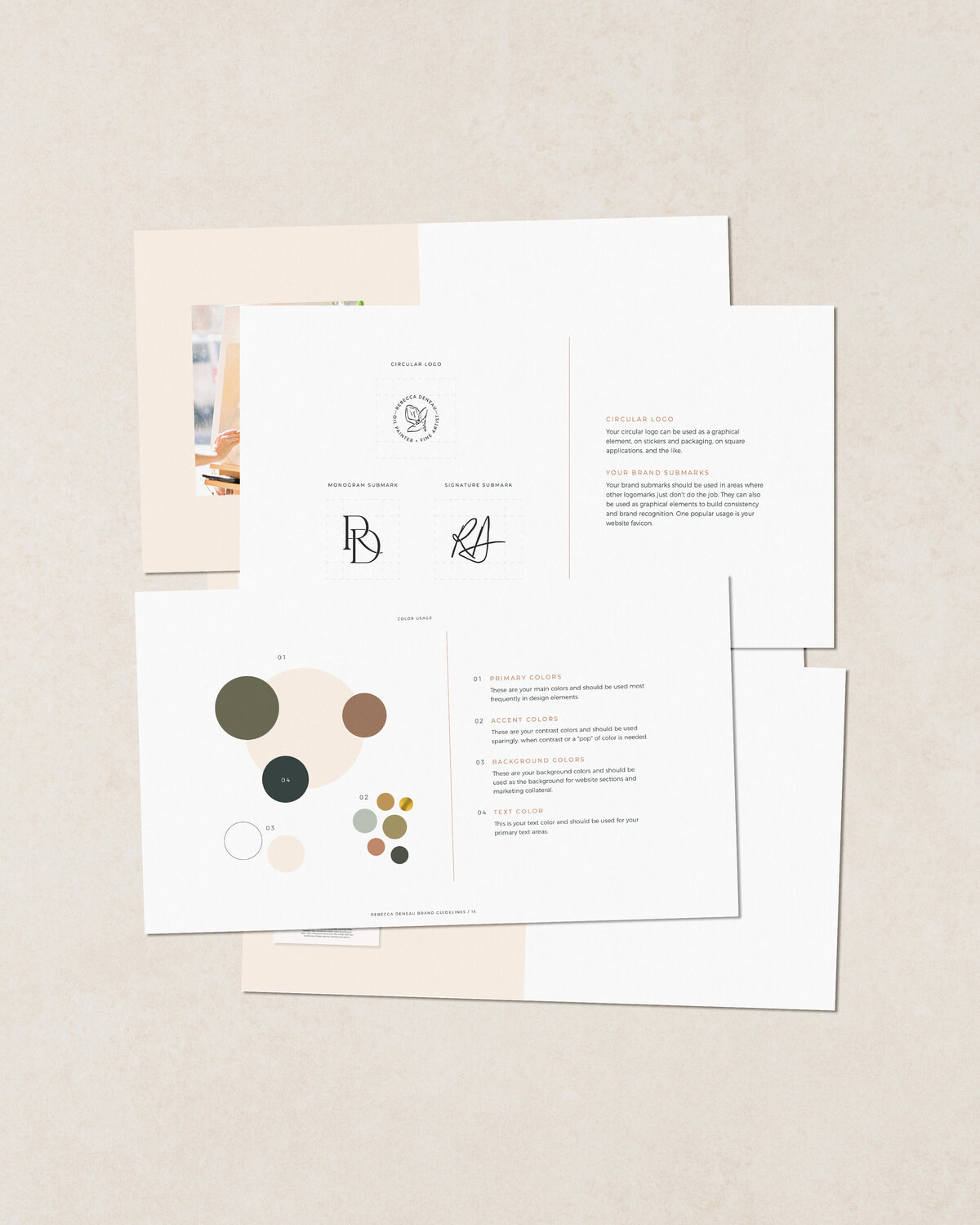 hand-drawn elements and nature-inspired stationery design for an elegant and inviting visual identity