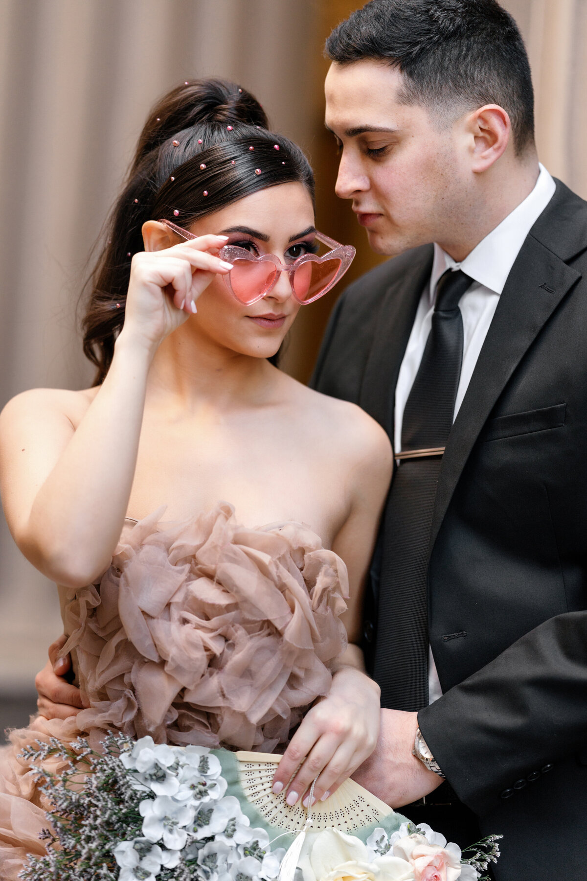 Aspen-Avenue-Chicago-Wedding-Photographer-Rookery-Engagement-Session-Histoircal-Stairs-Moody-Dramatic-Magazine-Unique-Gown-Stemming-From-Love-Emily-Rae-Bridal-Hair-FAV-83