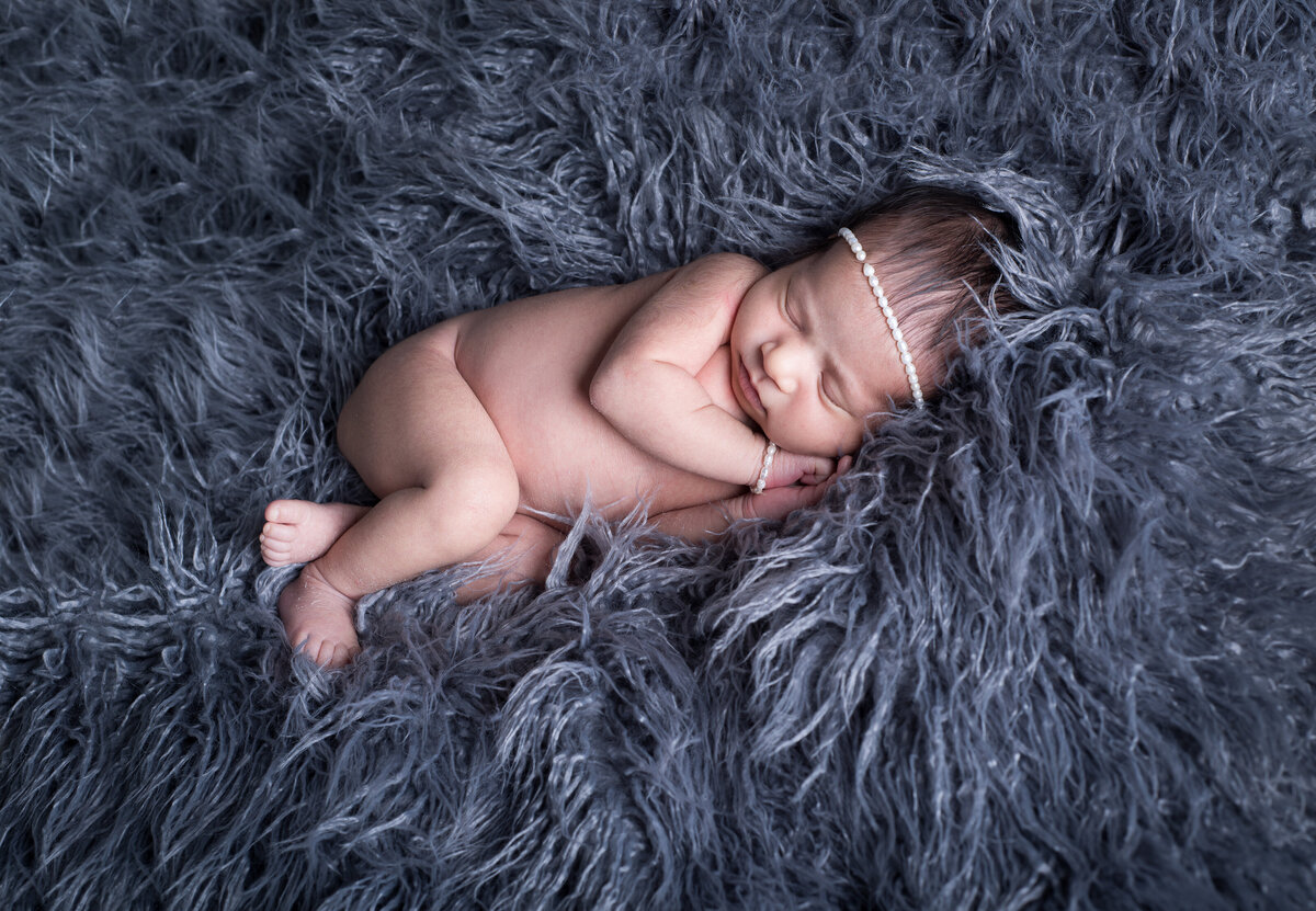 Newborn session on blue