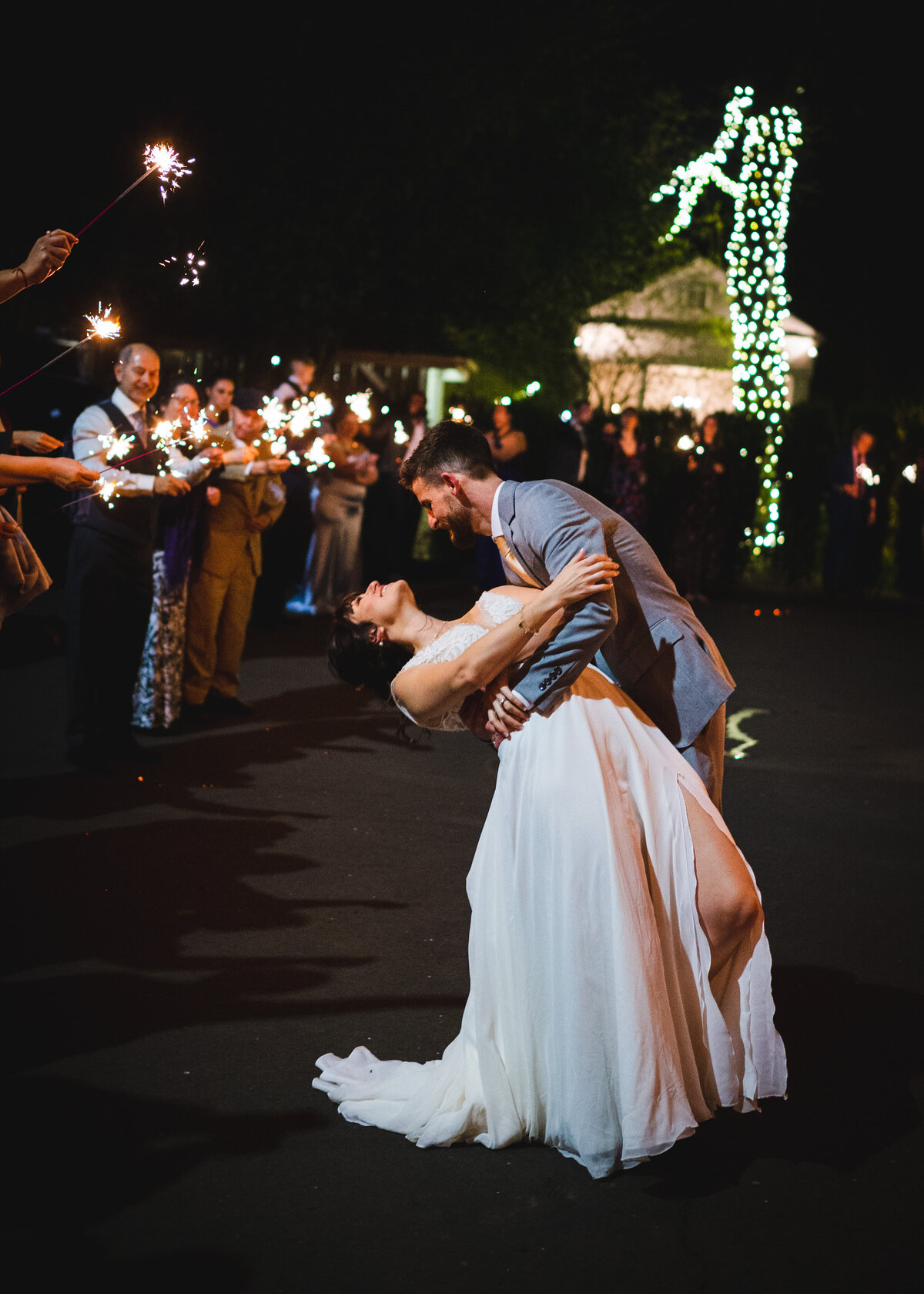 gig harbor wedding photography sparkler exit inspiration pacific northwest vibe