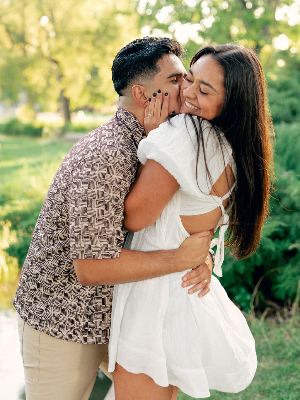 Documentary style engagement photos at Washington Park.