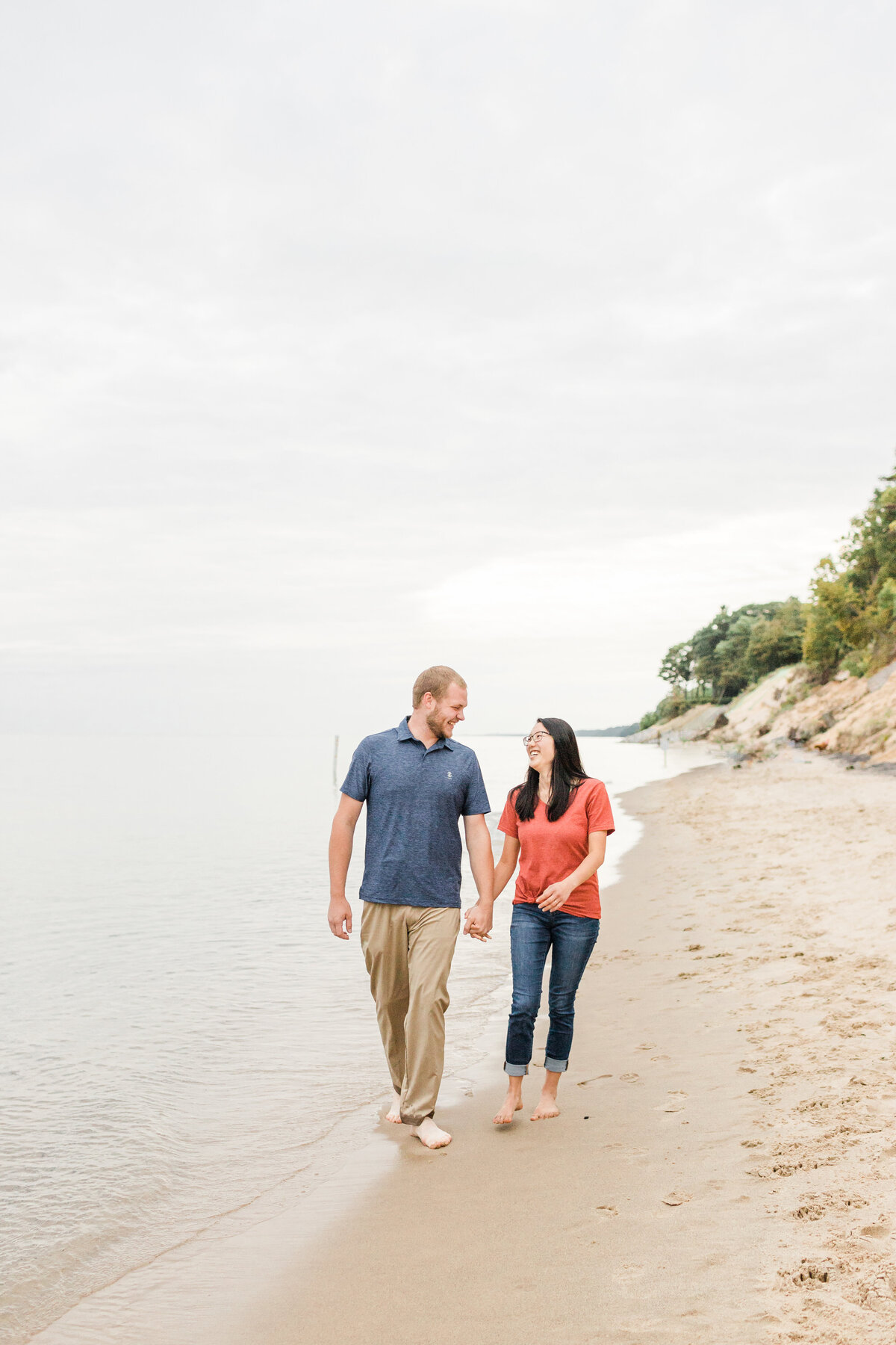 couple walking down the beach