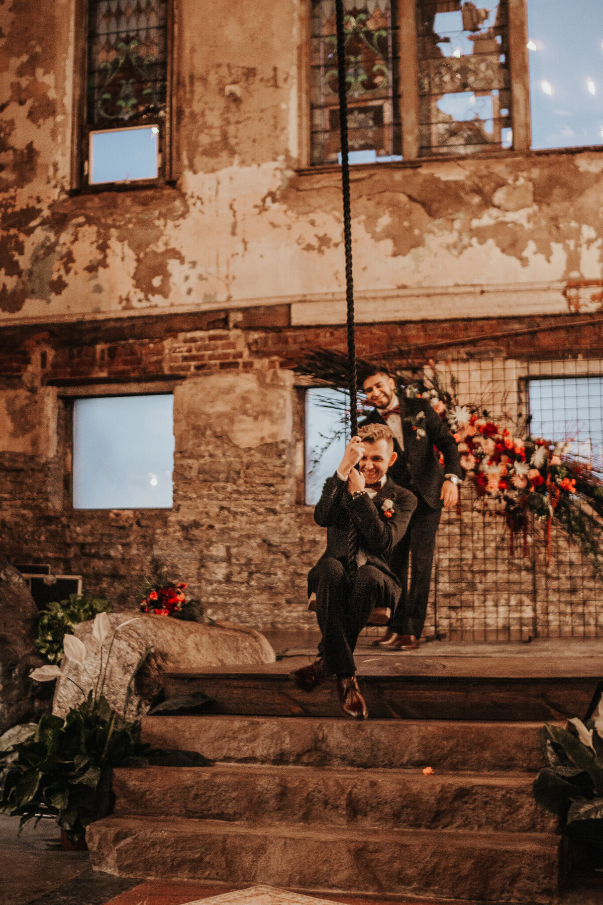 Intimate industrial wedding at North Church Venue in Muncie, IN