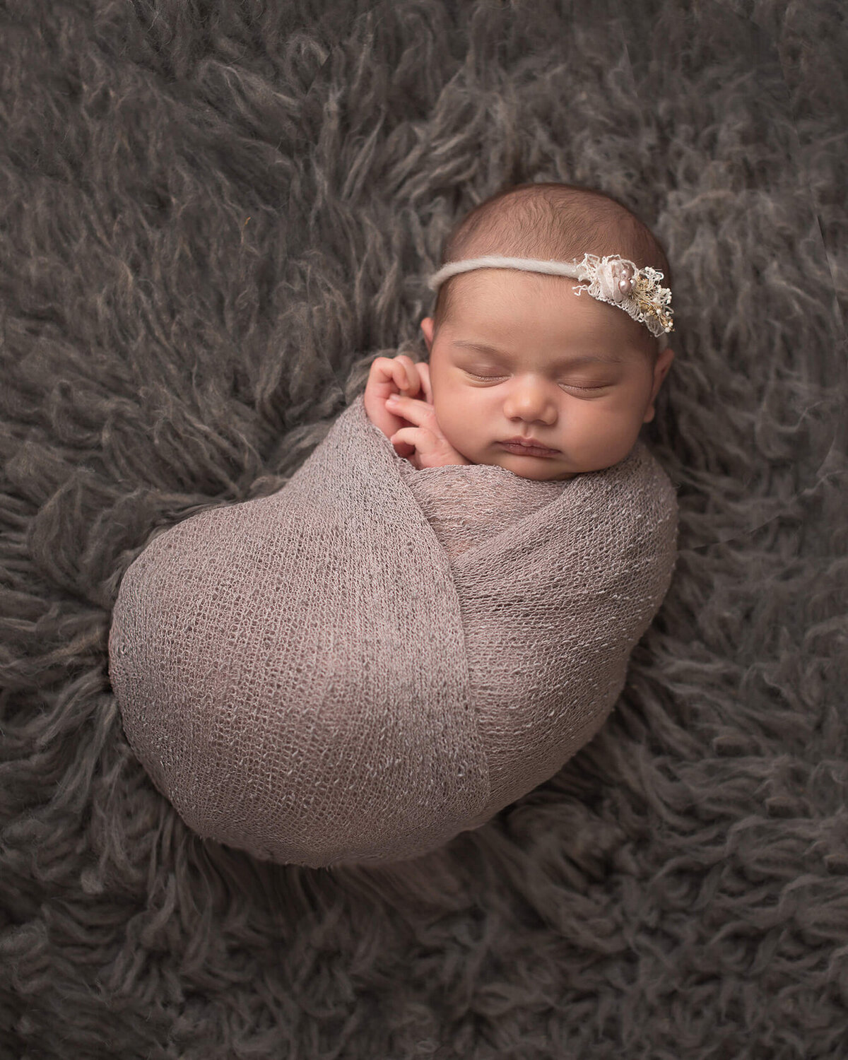 wrapped Newborn Portrait by Laura King Photography, Houston