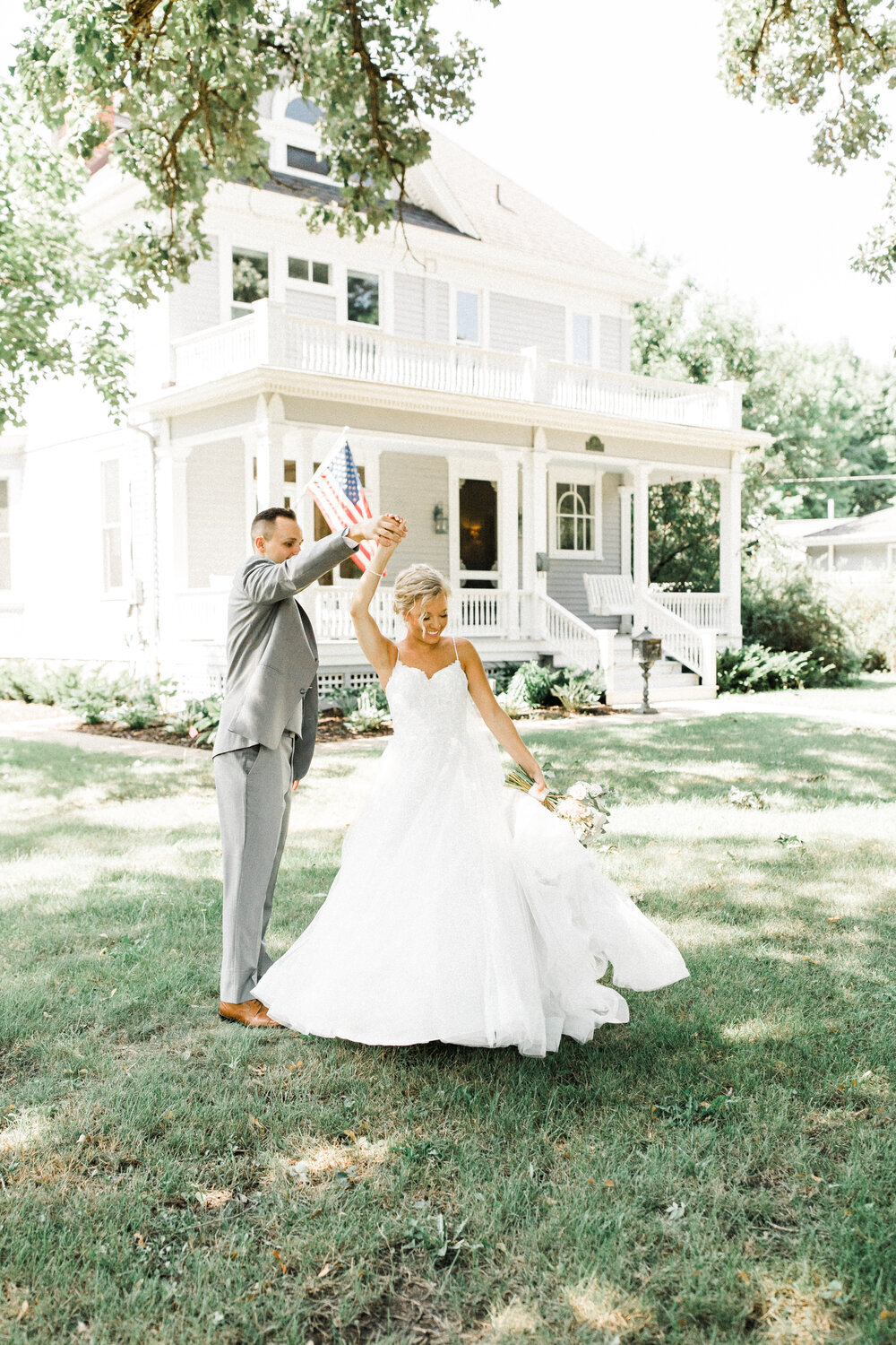 Groom and Bride Dancing outside | Upper Case L Photography