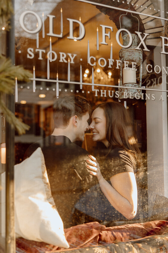 Downtown Annapolis Engagemnt Photos in book store.