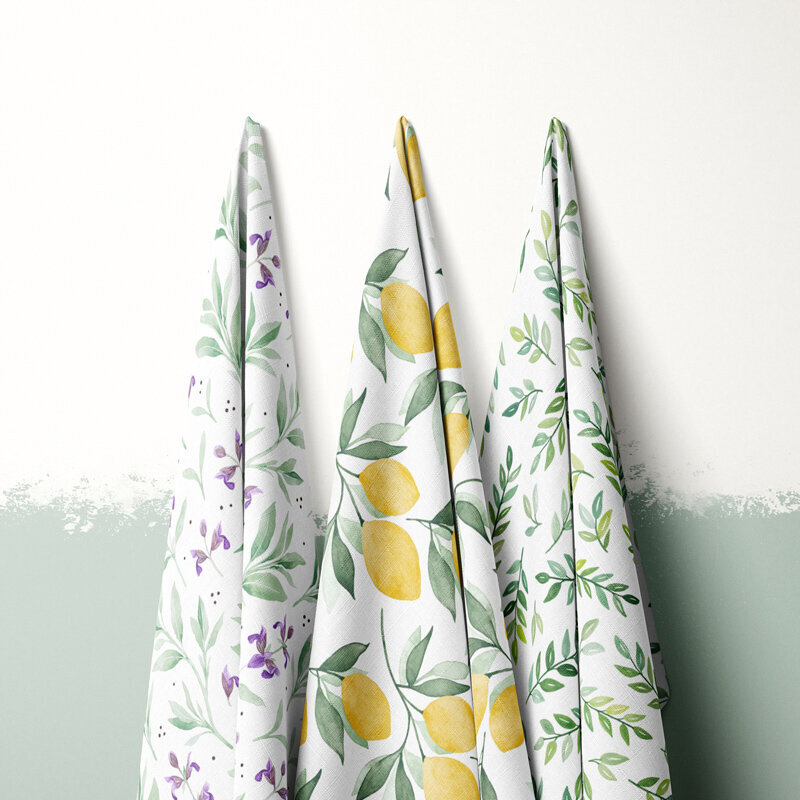 trio of watercolor patterns for fabric designs