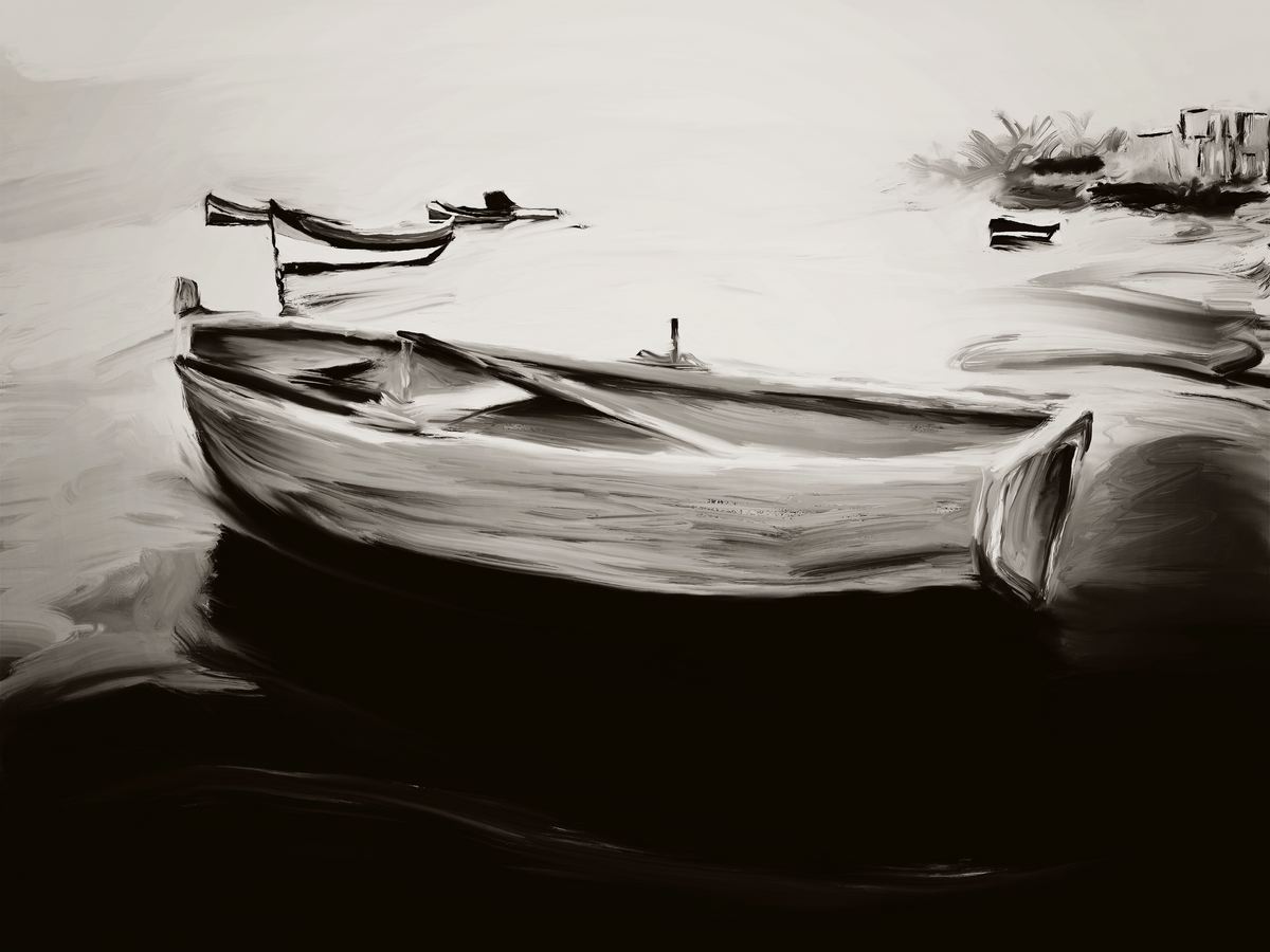 Post Cards One Marsaxlokk Malta 1 Black And White