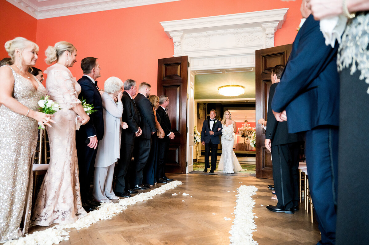 indoor wedding ceremony at the greenbrier resort in west virginia