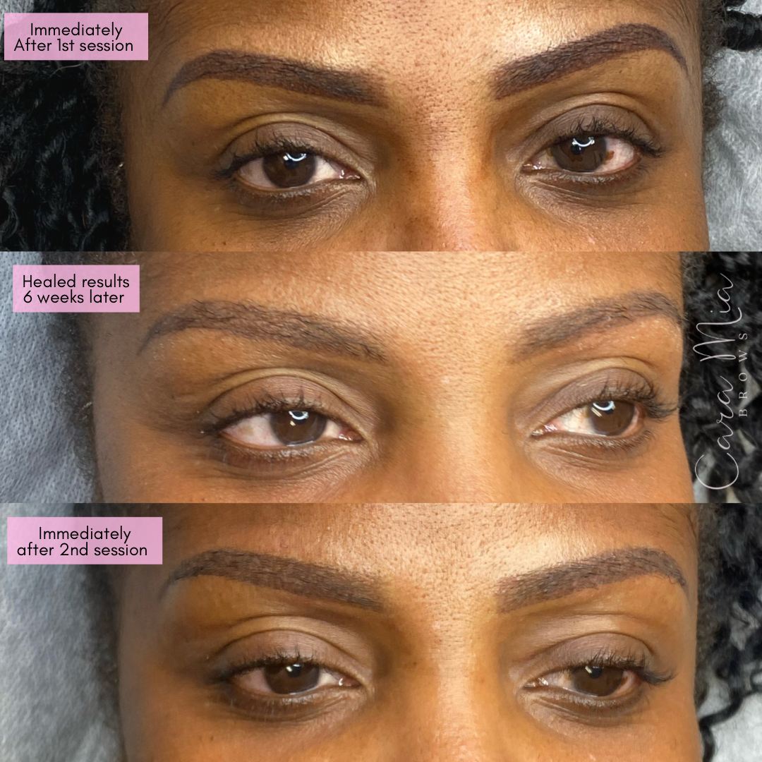 Ombre Powder Brows before and after