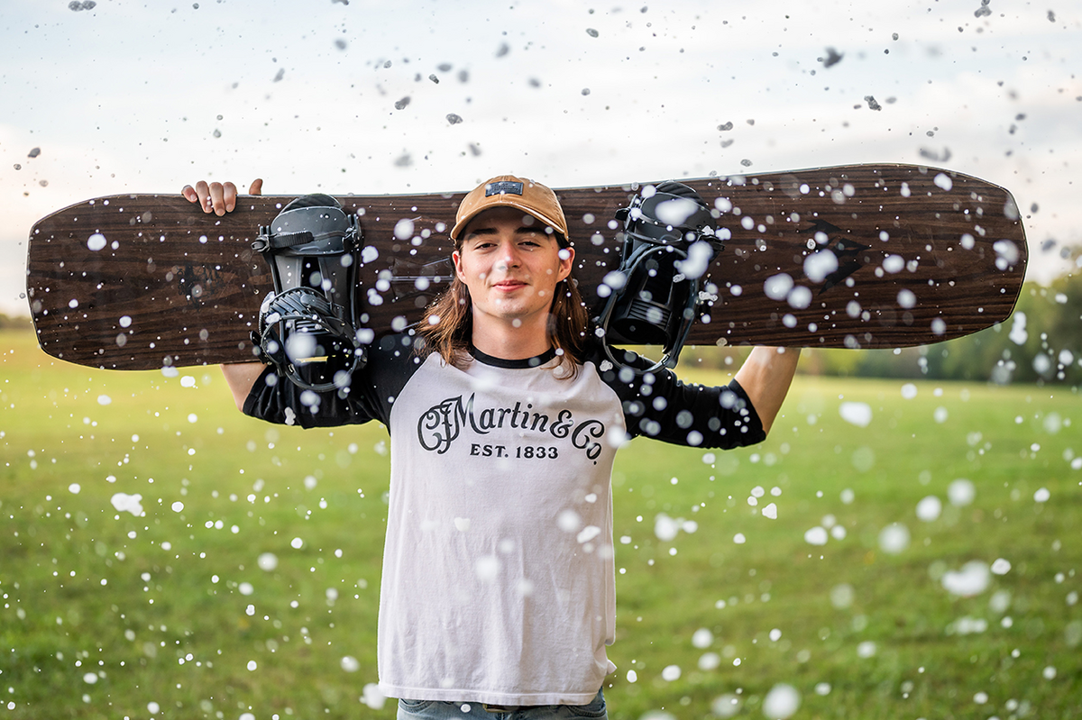 snow board senior pictures springfield mo