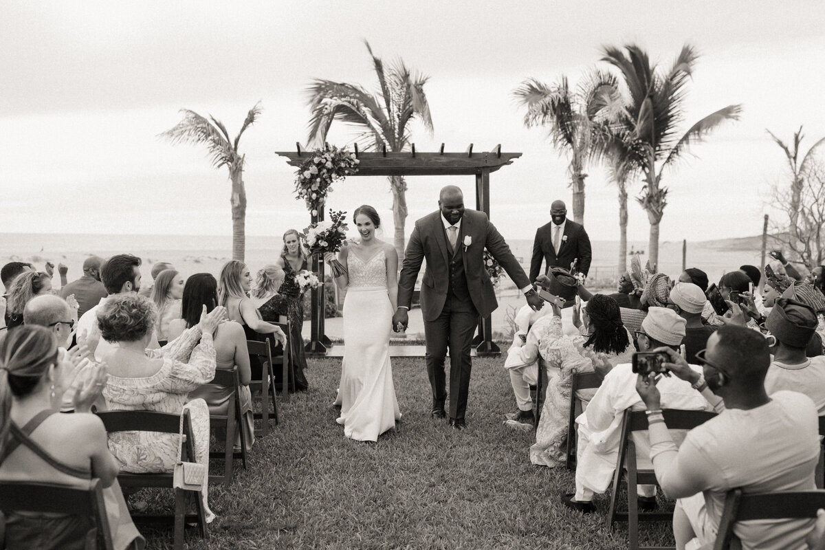 Beachside lawn wedding ceremony at Cabo San Lucas Hard Rock.