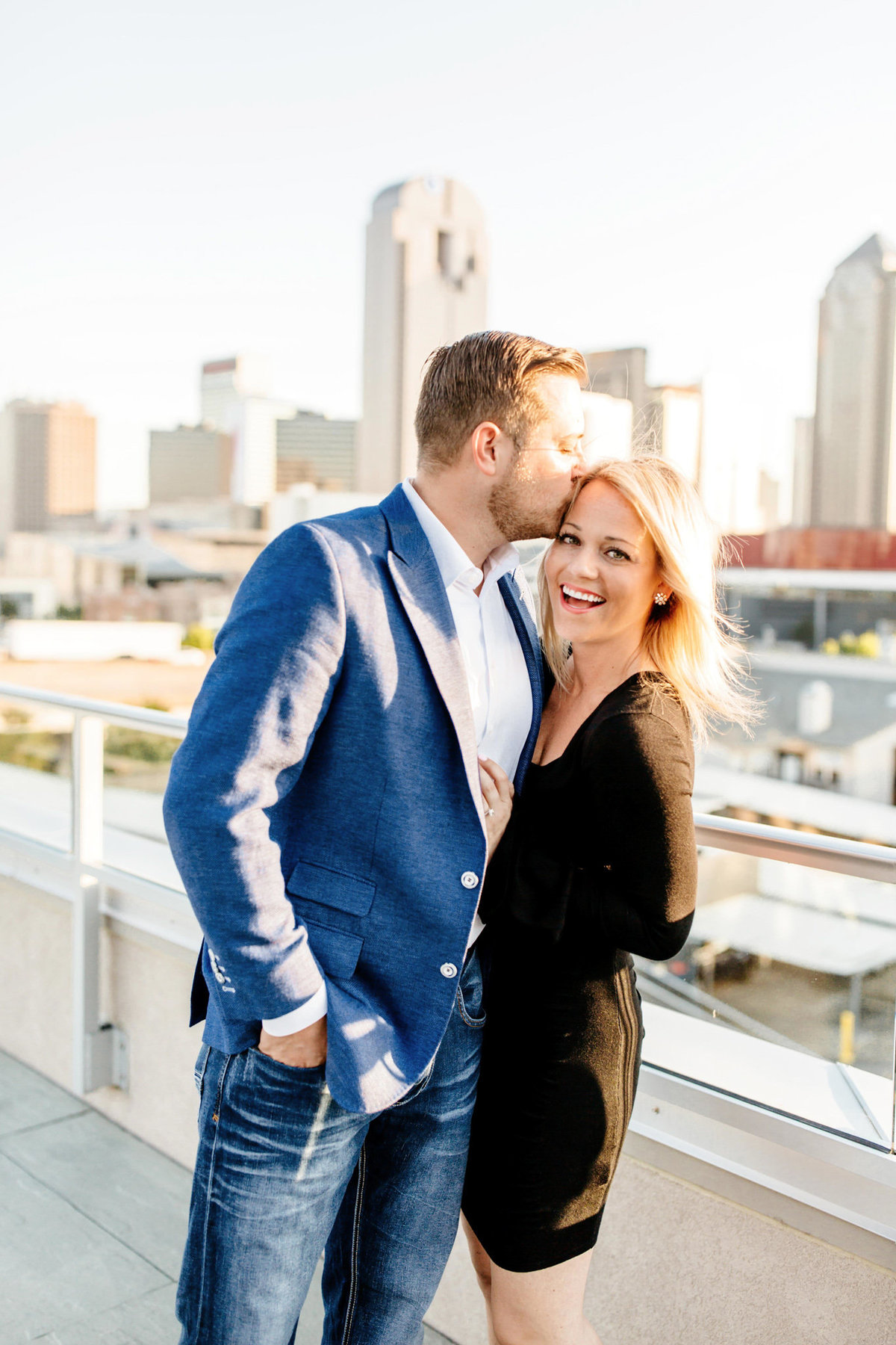 Eric & Megan - Downtown Dallas Rooftop Proposal & Engagement Session-68