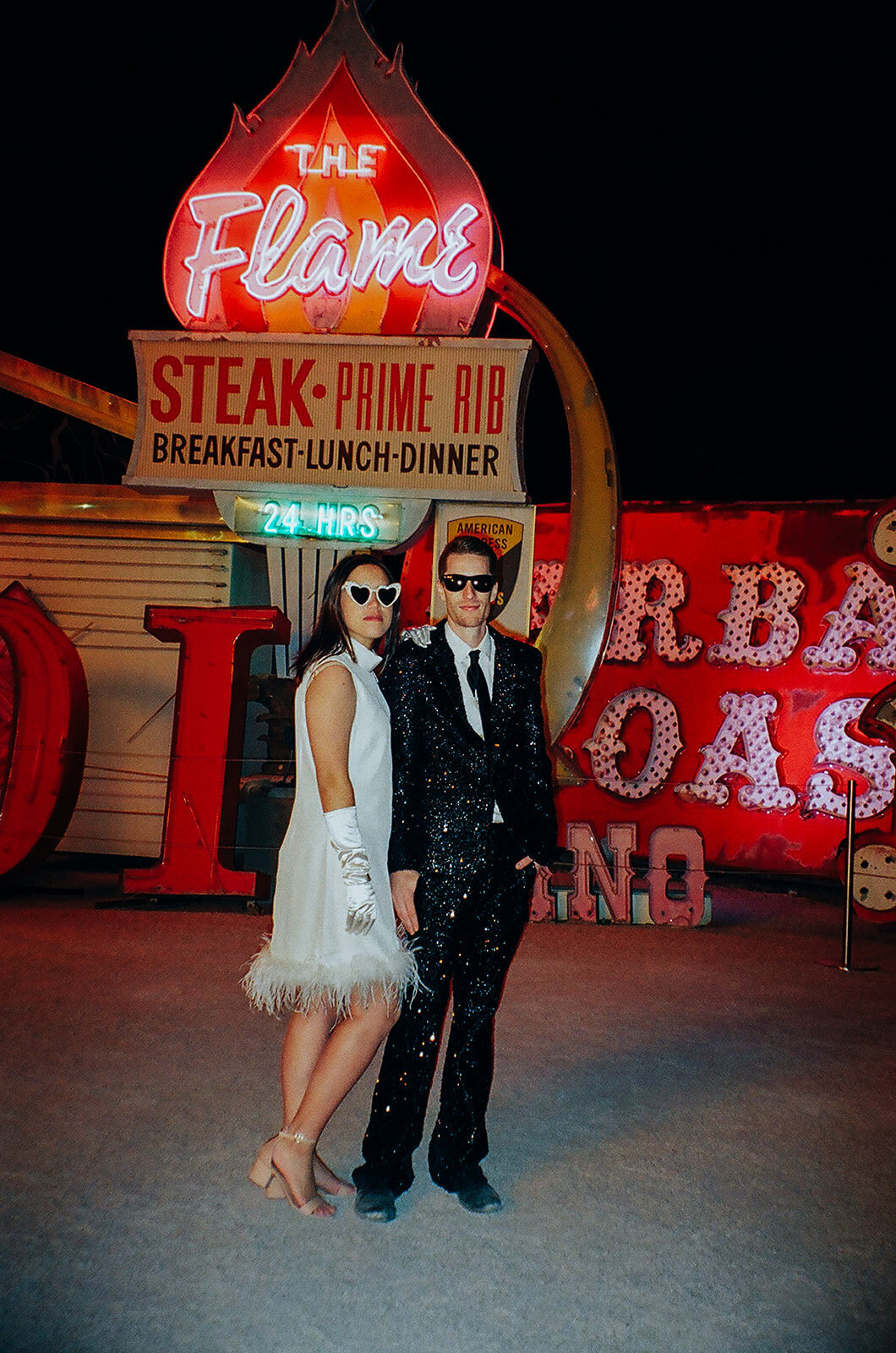 Bride and Groom at Neon Museum Las Vegas