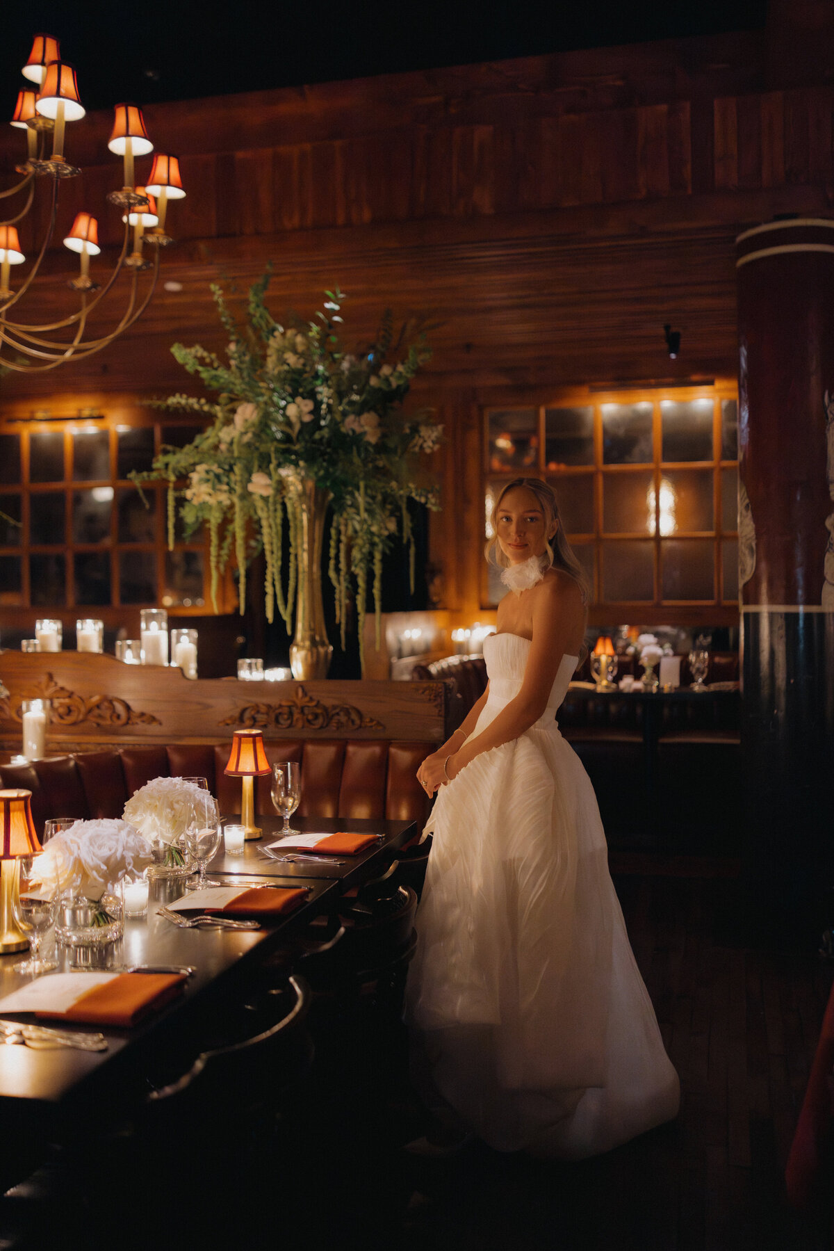 Sophisticated editorial wedding photography at Trivoli Tavern Chicago featuring Lauren Alatriste's fashion forward approach to reception coverage, creating magazine-worthy imagery that balances celebration energy with luxury wedding aesthetics.