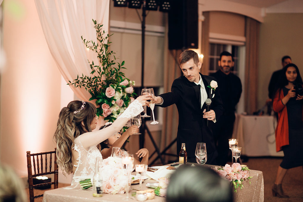Wedding Photograph Of Bride And Groom Sharing a Toast Los Angeles