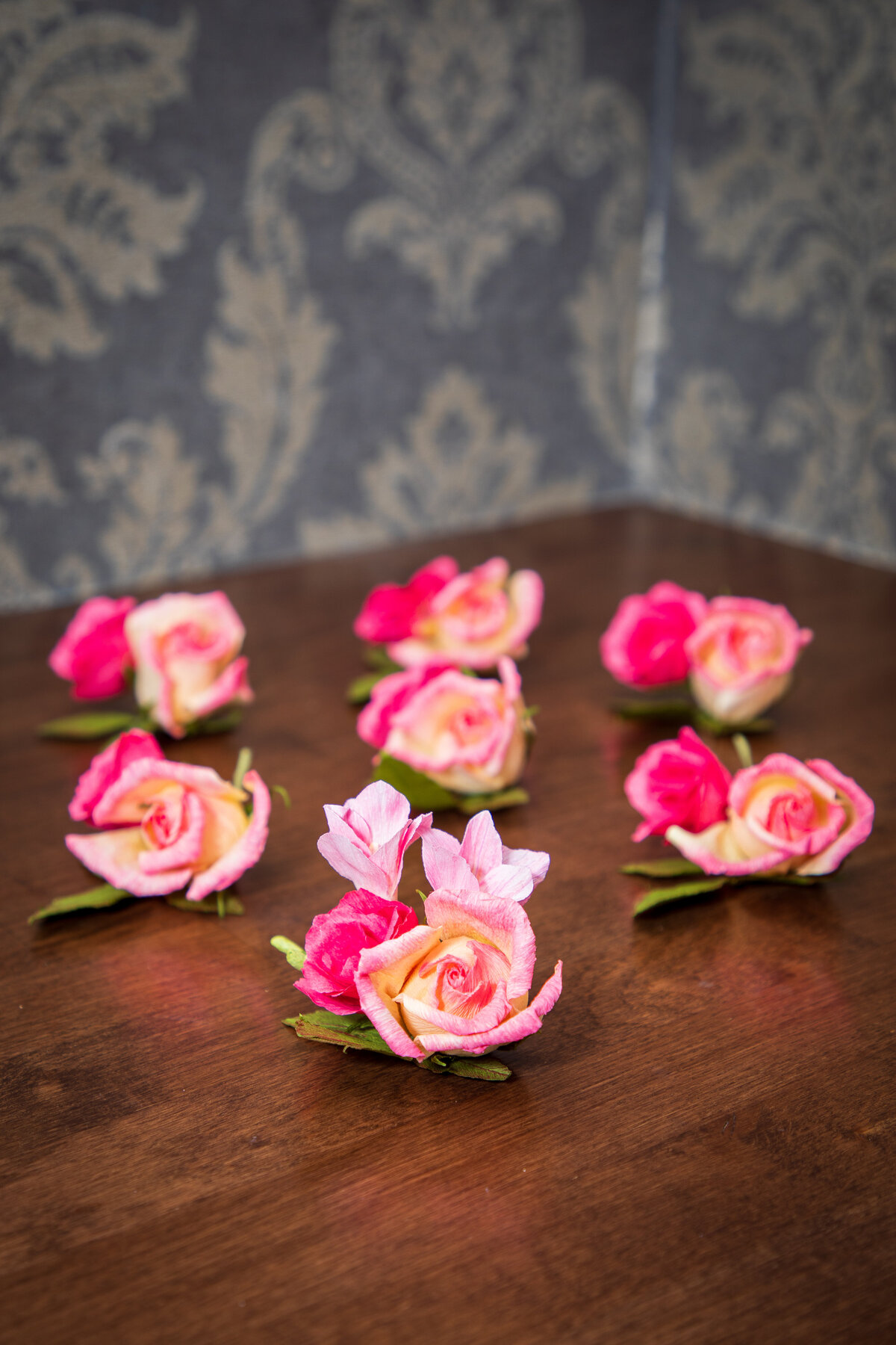 Paper flower boutonnieres