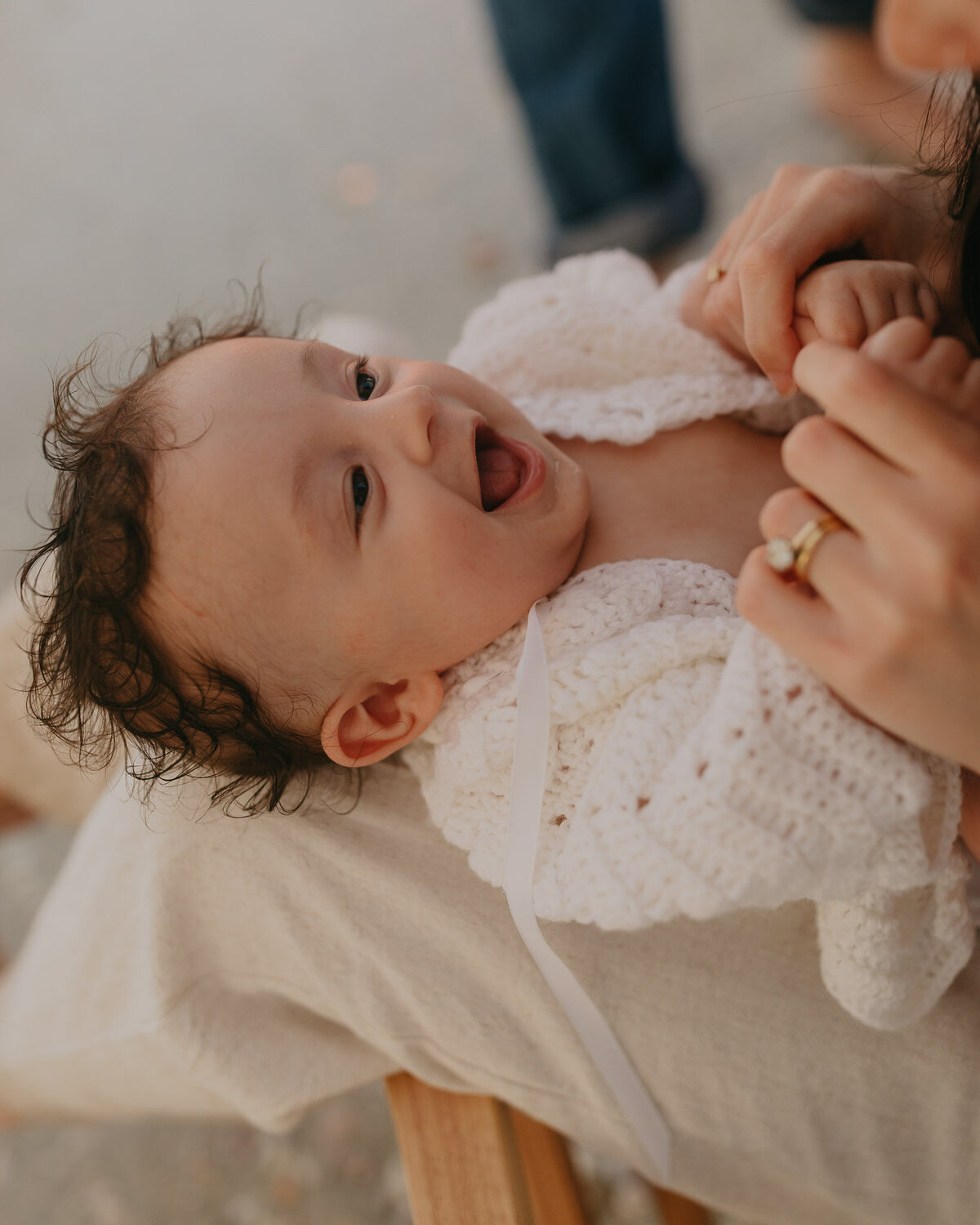 Smiling baby on the beach